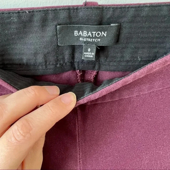 Aritzia Babaton Elliot  Pant Bi-Stretch Cigarette Ankle Pant Maroon - Picture 9 of 11